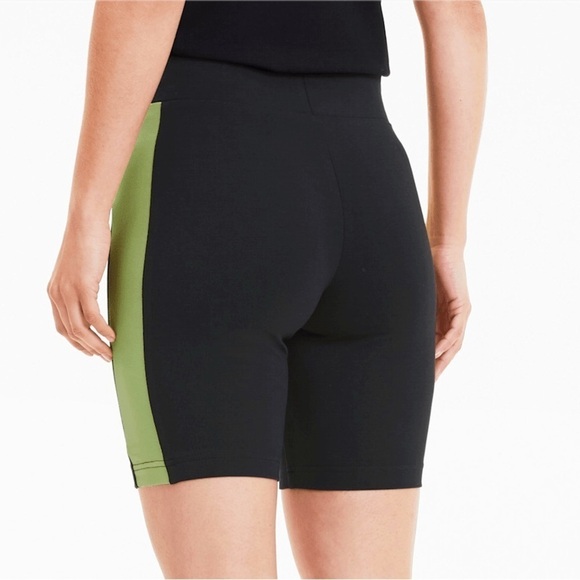 Puma Classics Biker Shorts 7" White Stripe Black High Rise Waisted Size XS - Picture 11 of 11